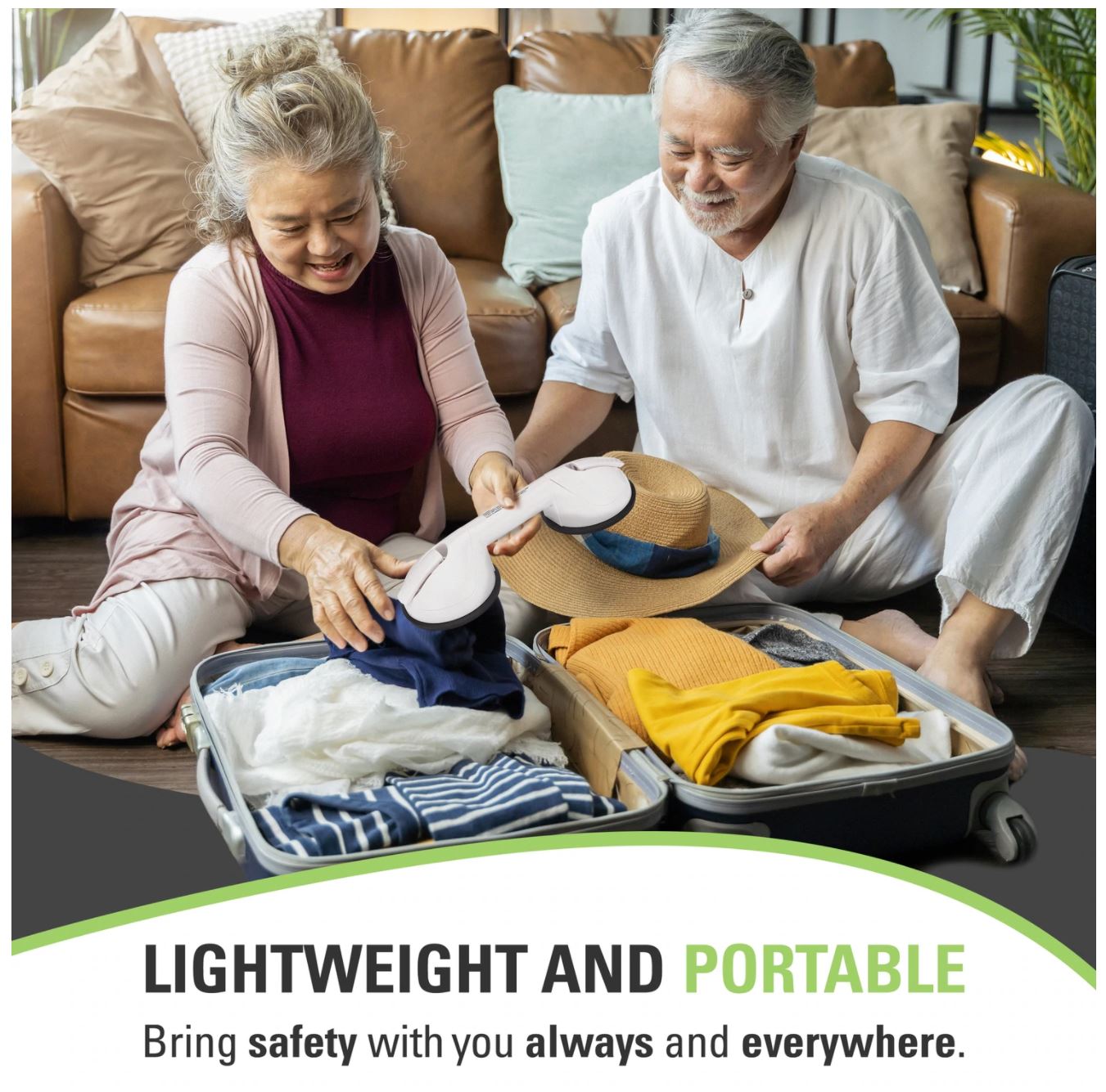 Telescoping Portable Suction Grab Bar