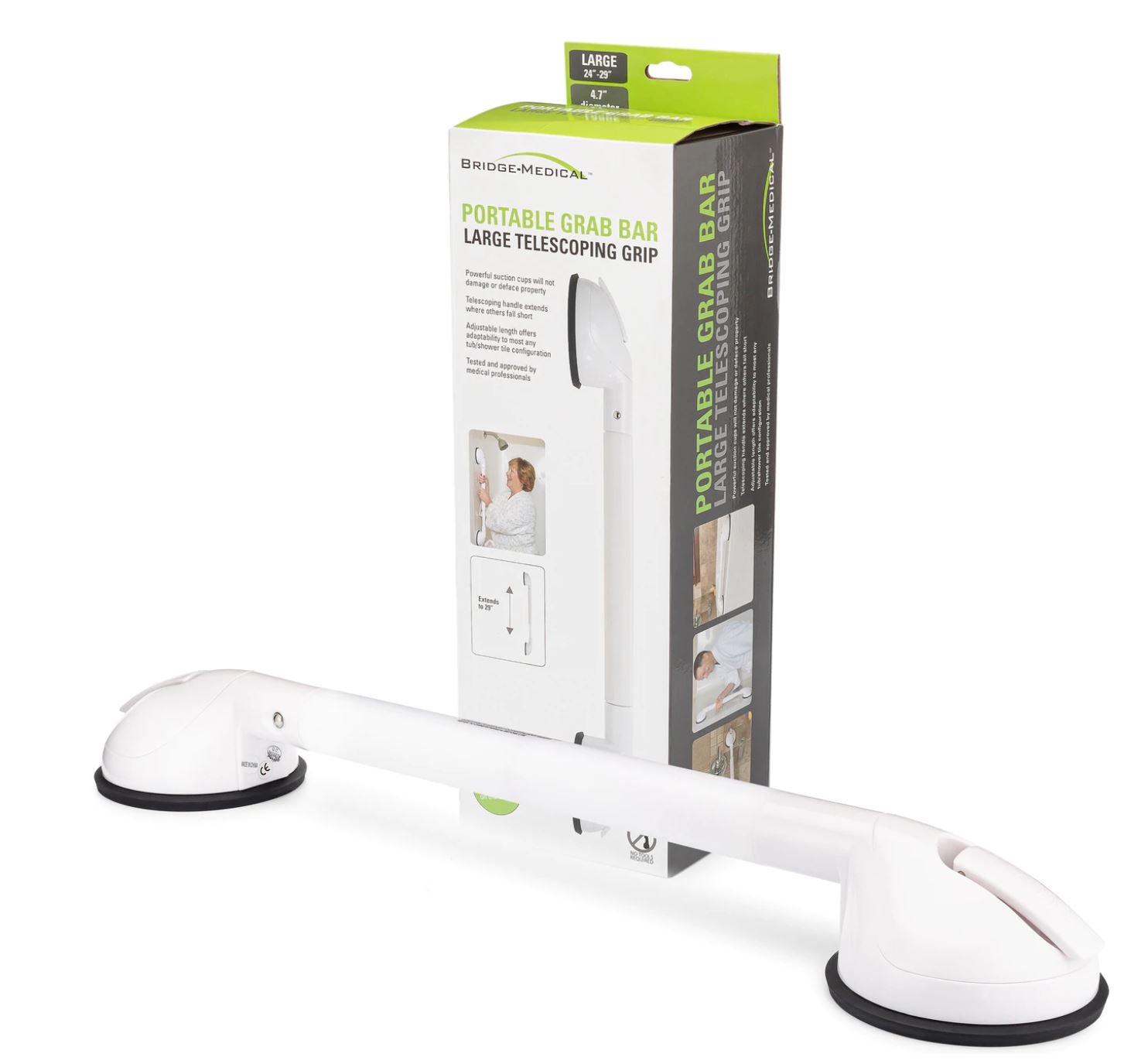 Telescoping Portable Suction Grab Bar