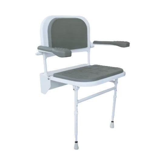 Wall-Mounted Folding Shower Seat with Padded Seat