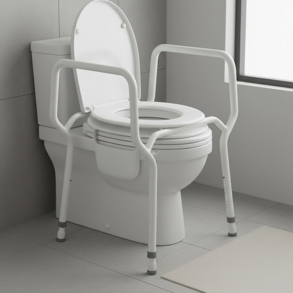 Heavy Duty Over Toilet Frame with Seat Flap