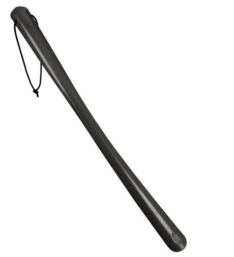 The ShoeStik Shoehorn by ShoeStik features an ergonomic handle and a wrist strap at one end, shown against a plain background.